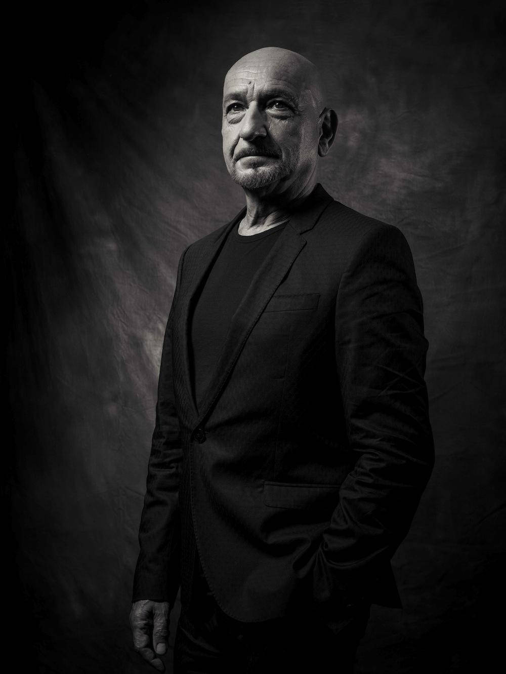 Caption: Accomplished English Actor - Ben Kingsley In A Monochrome Portrait