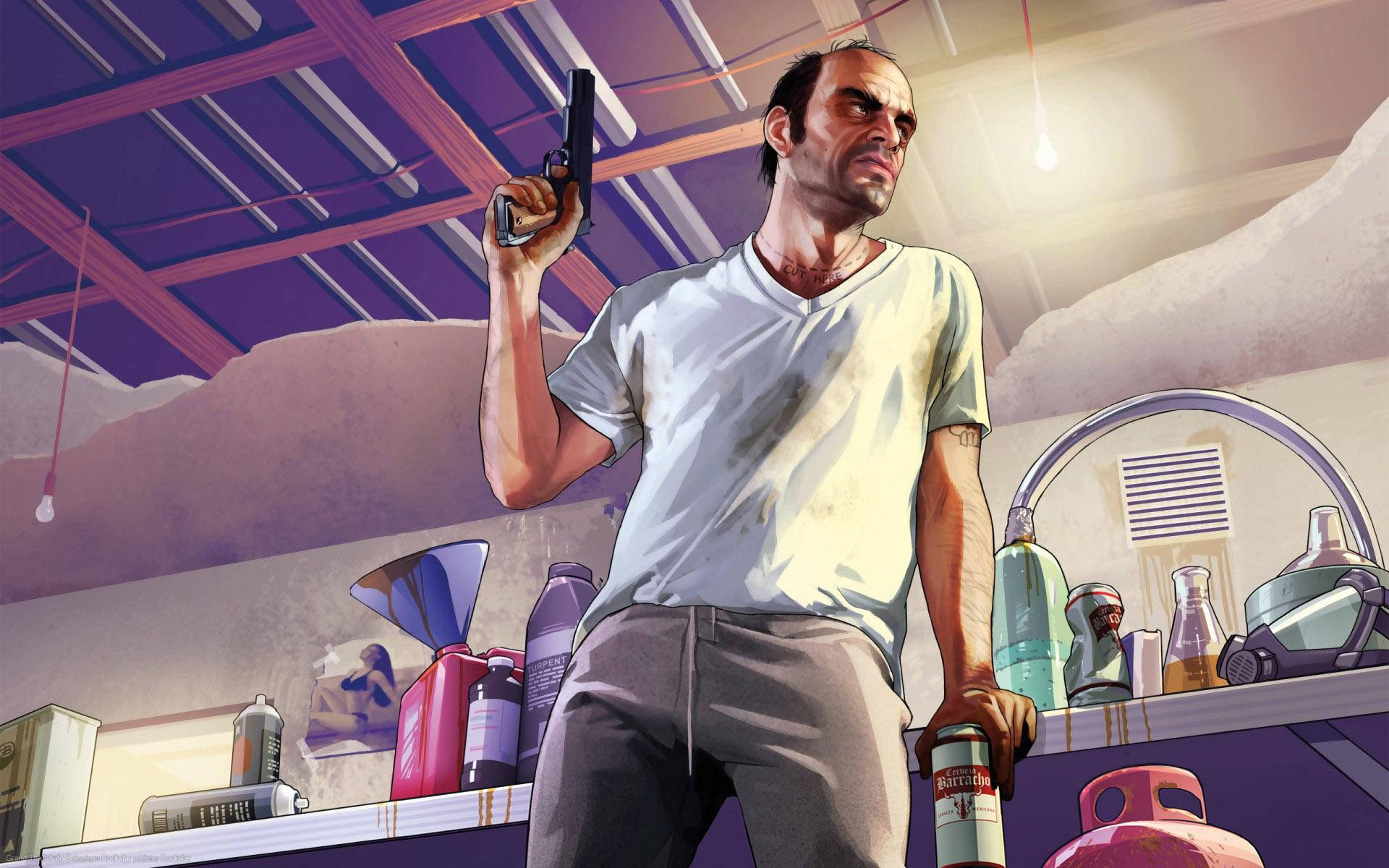 Caption: Action-packed Adventure With Trevor In Grand Theft Auto V