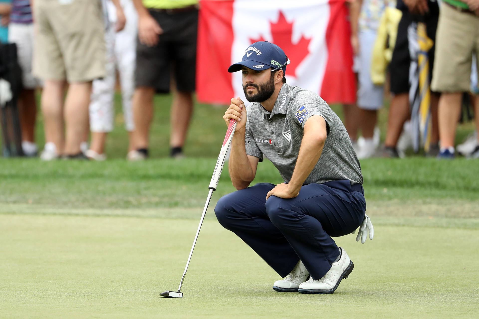 Caption: Adam Hadwin During A Golf Championship Tournament Background