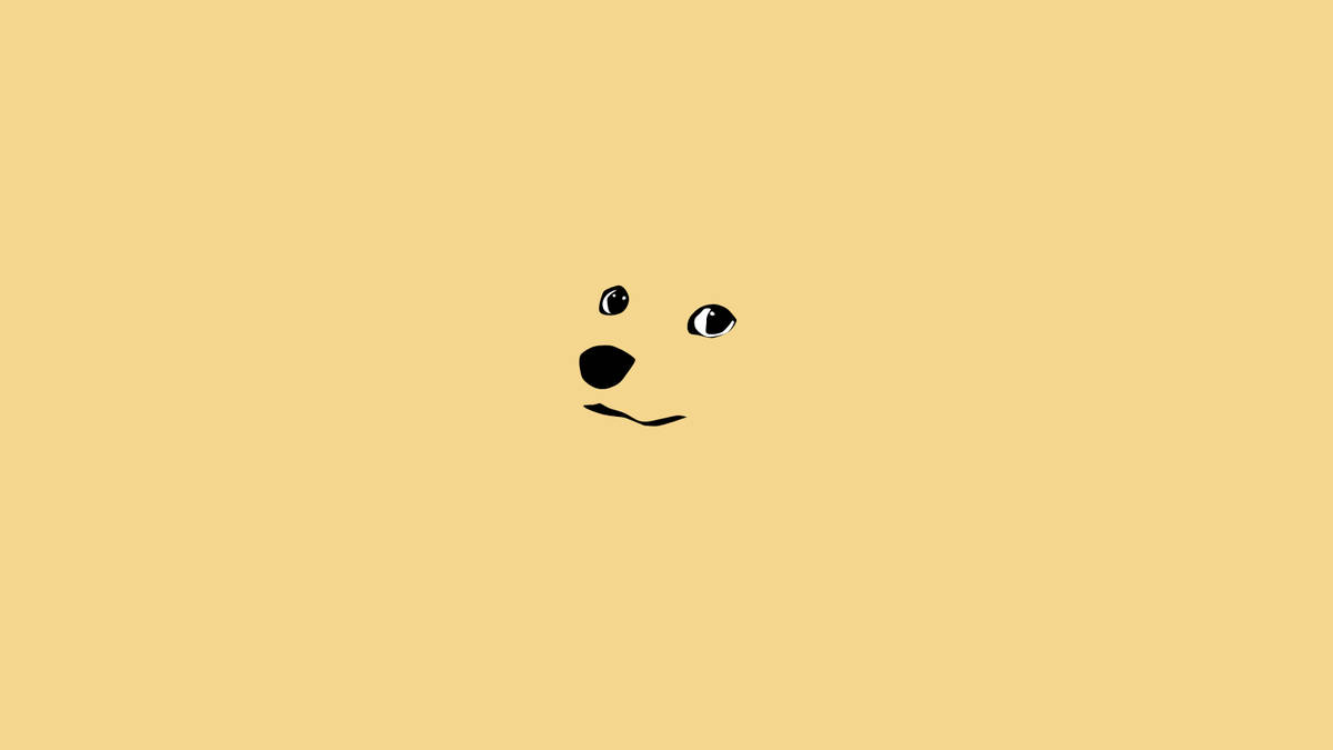 Caption: Adorable Minimalist Cartoon Doge Background