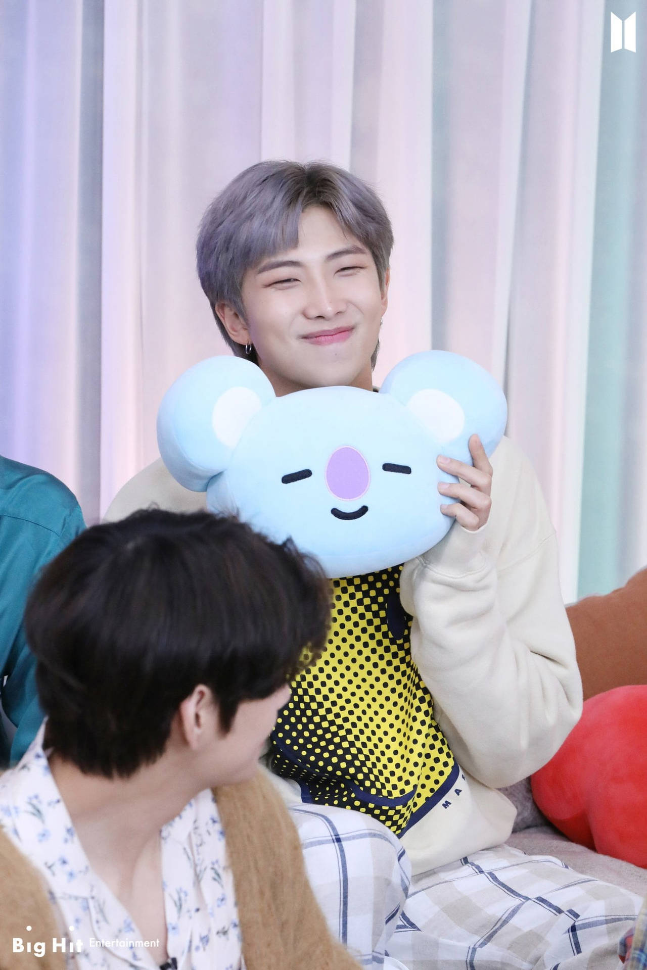 Caption: Adorable Rm Plush Toy Inspired By Bts Band Member Background