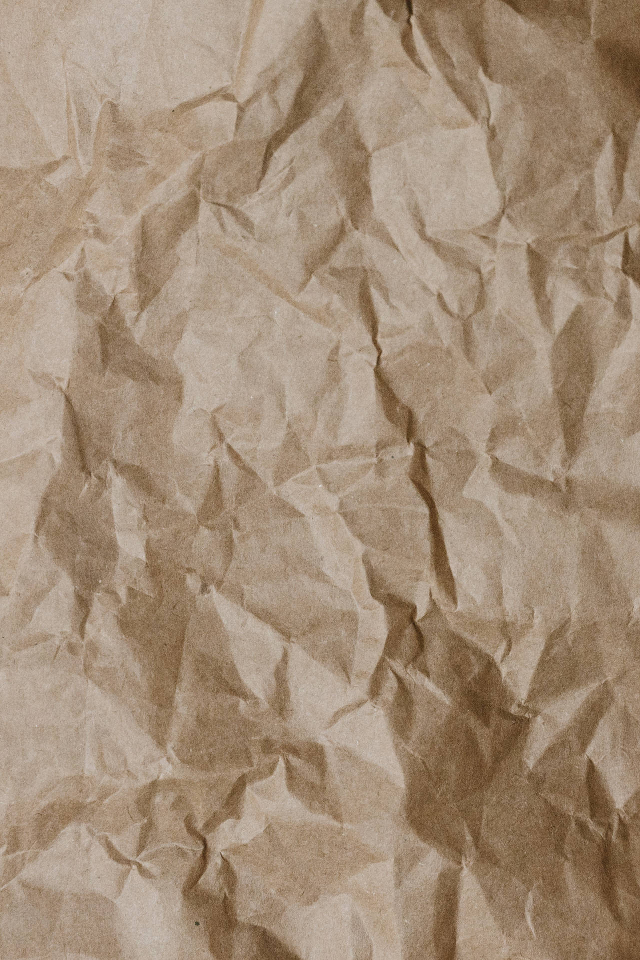 Caption: Aesthetic Crumpled Brown Cardboard Paper