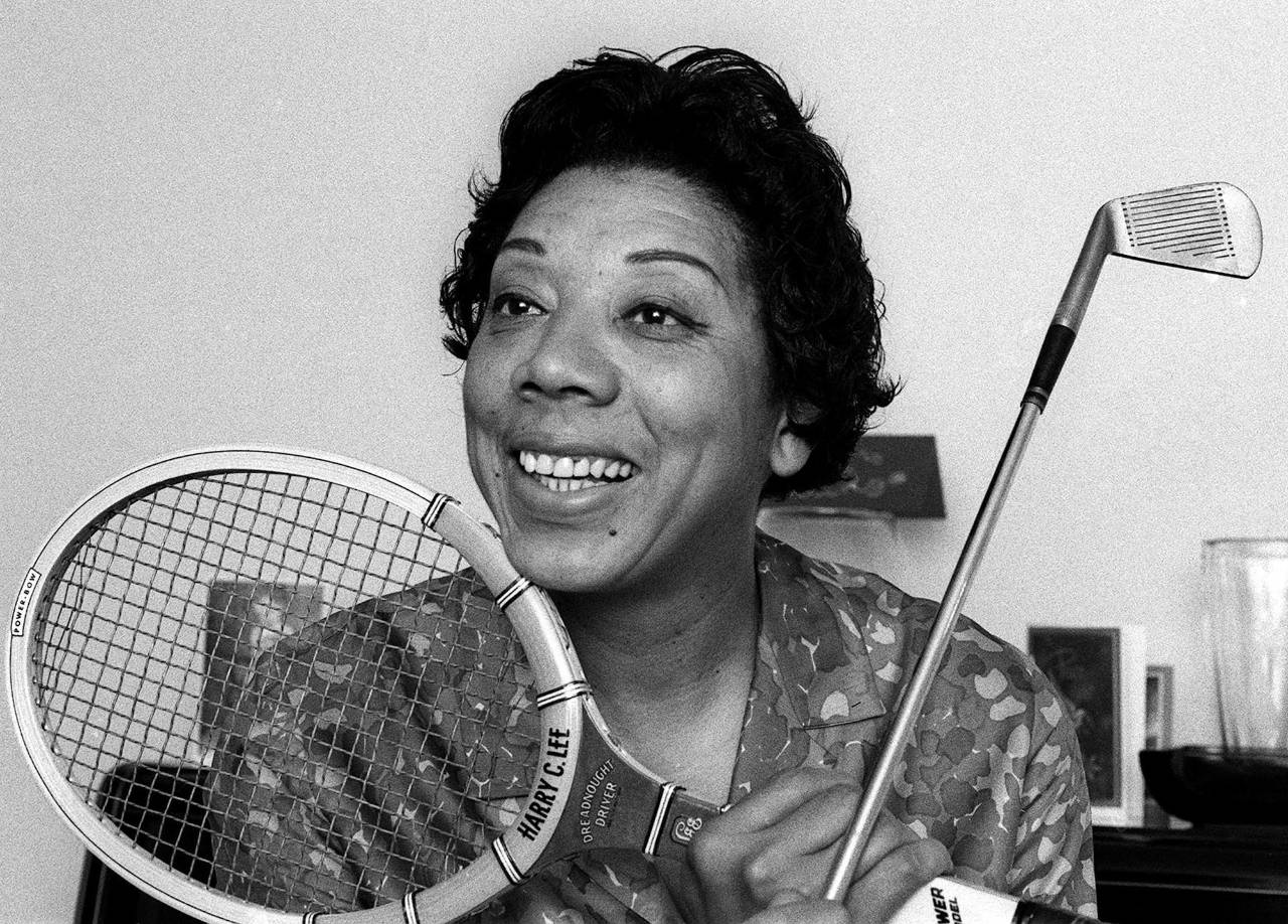 Caption: Althea Gibson, Groundbreaking Tennis And Golf Professional. Background