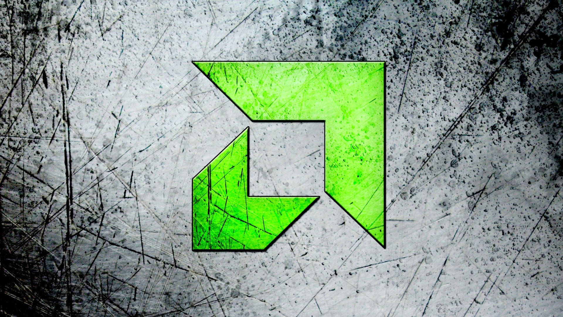 Caption: Amd Logo In Green Grunge Style