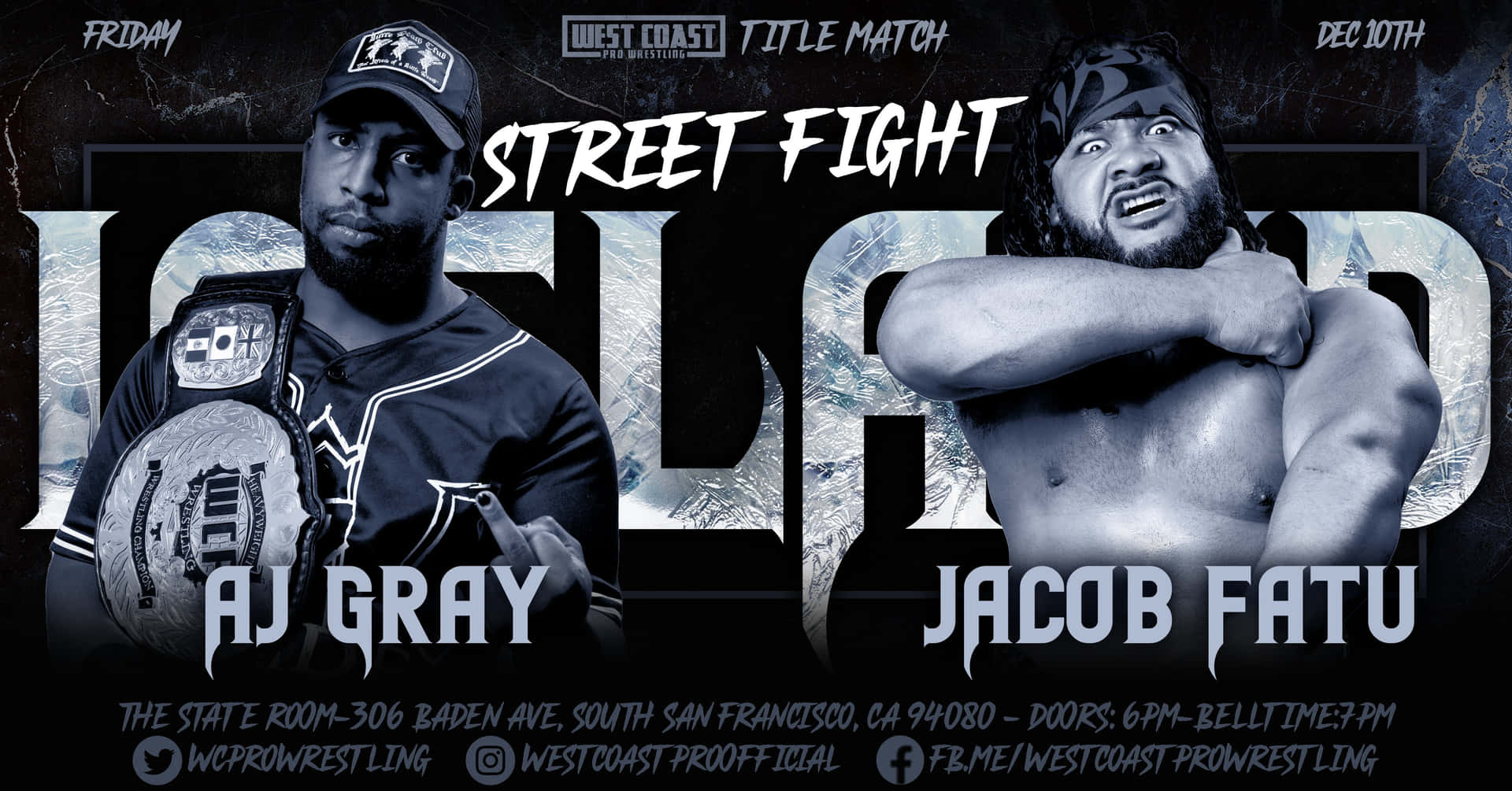 Caption: An Intense Wrestling Match Between Jacob Fatu And Aj Gray Background