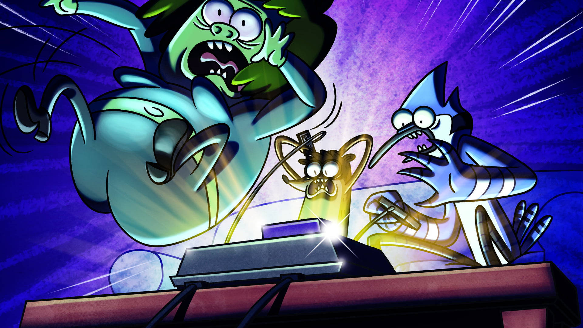 Caption: Animated Adventure With Mordecai And Rigby Background