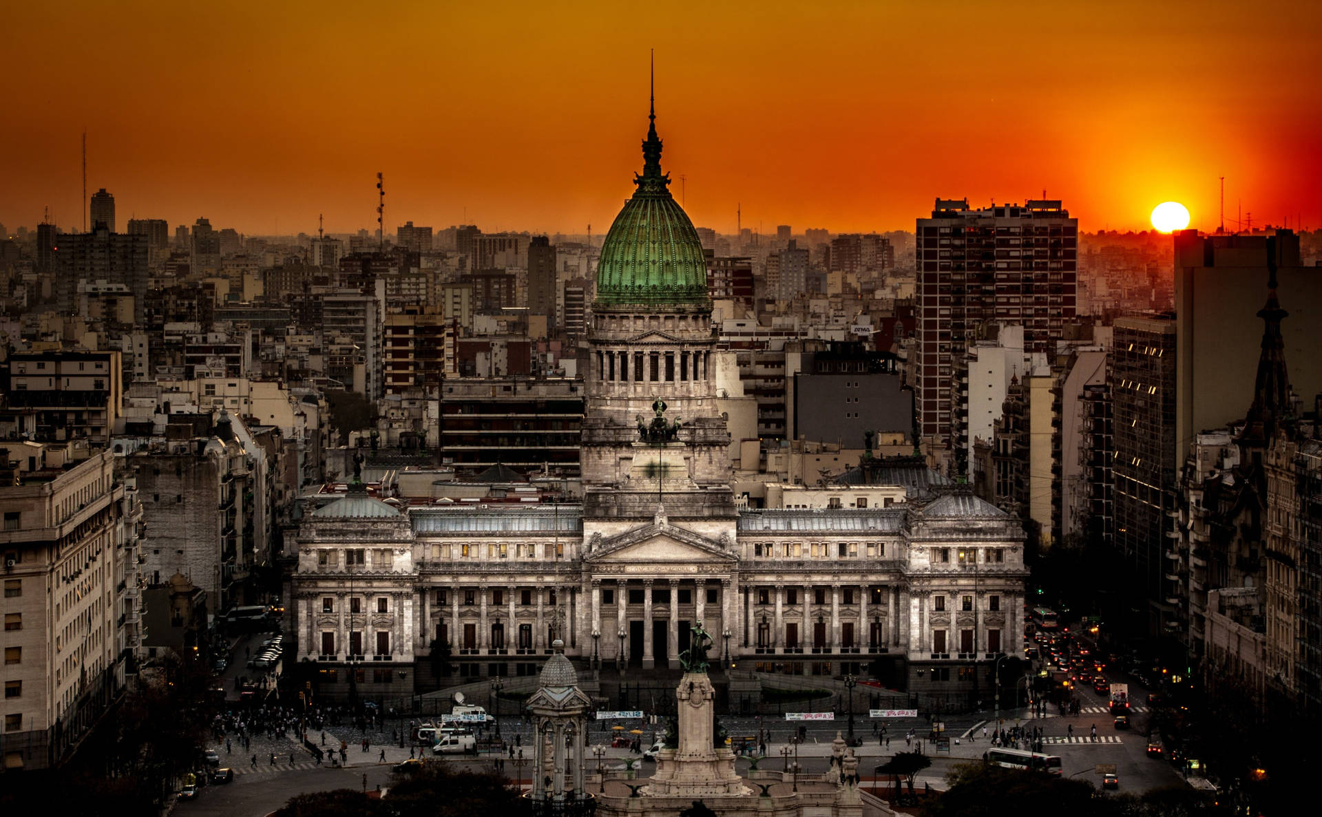 Caption: Argentina's Majestic National Congress Building Background