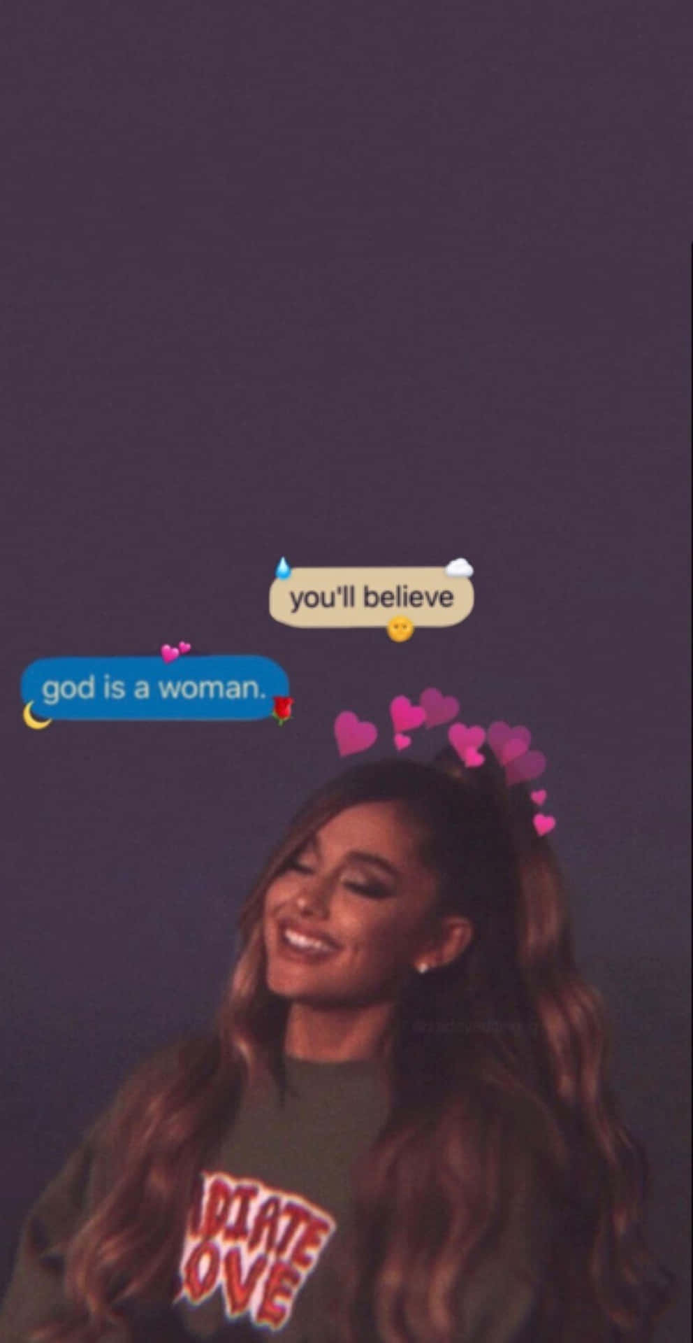 Caption: Ariana Grande's Mesmerizing Aesthetics Background