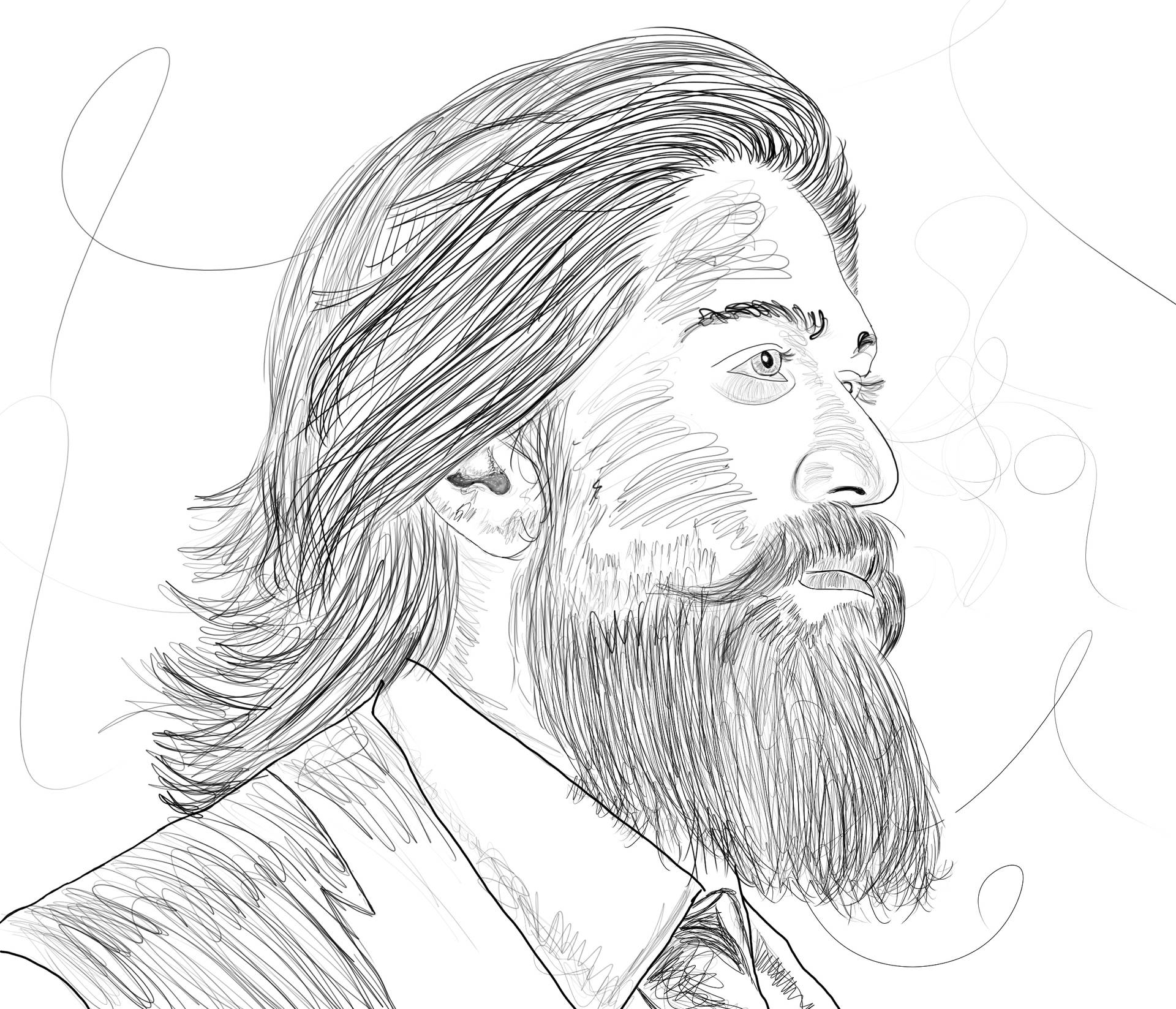 Caption: Artistic Impression Of Rocking Star Yash Background