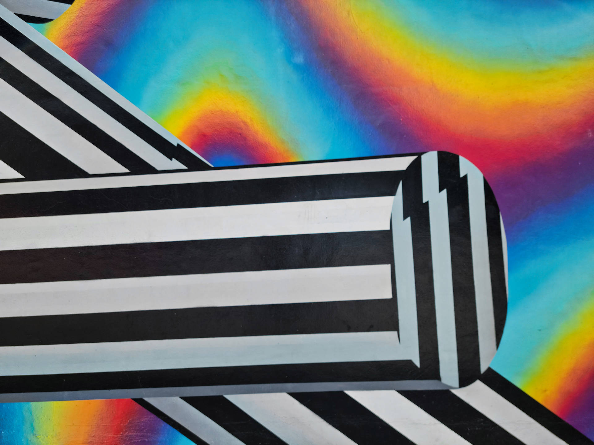 Caption: Artistic Rainbow Stripes Design Background