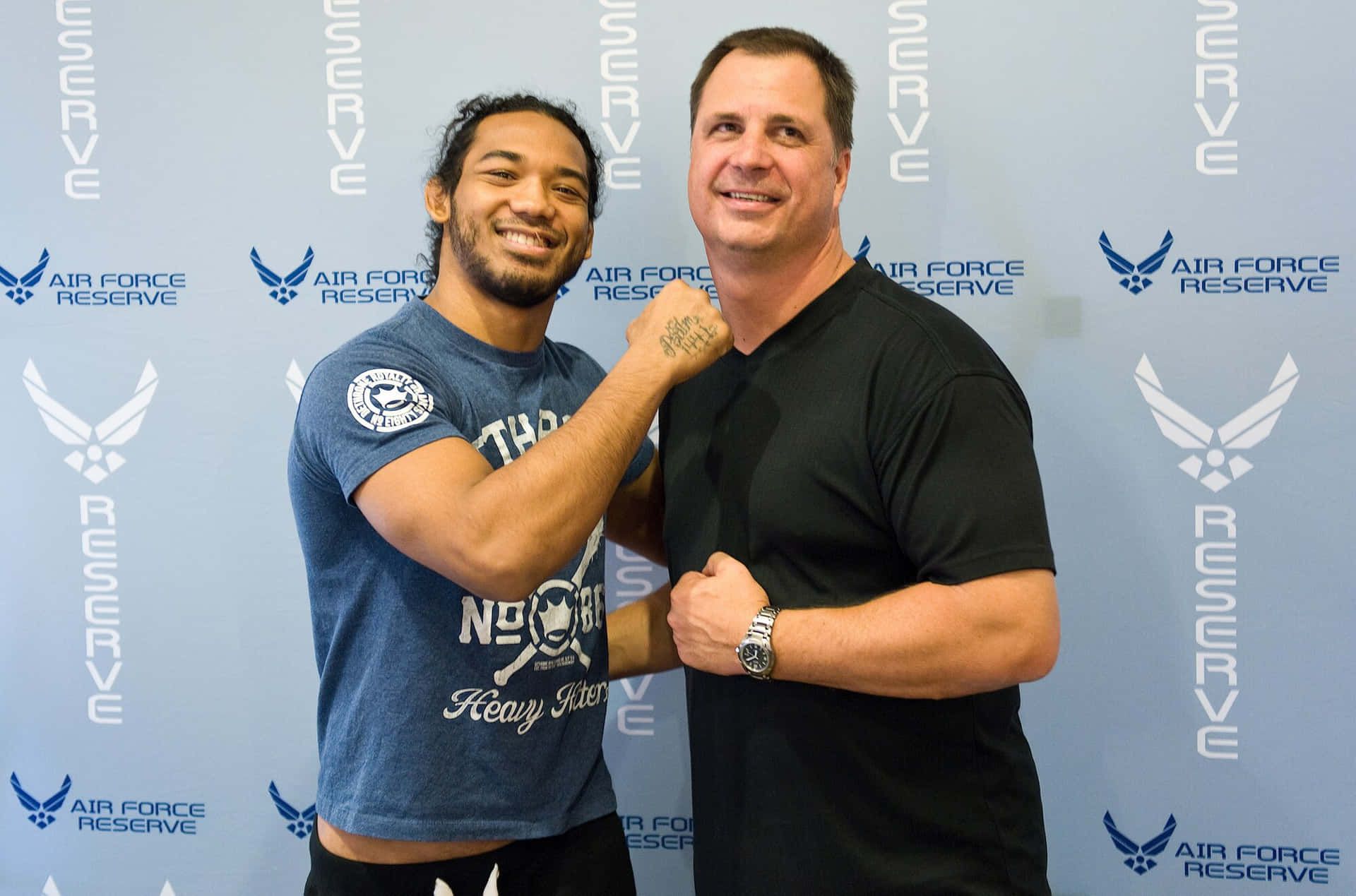 Caption: Ben Henderson At Air Force Reserve Event Background