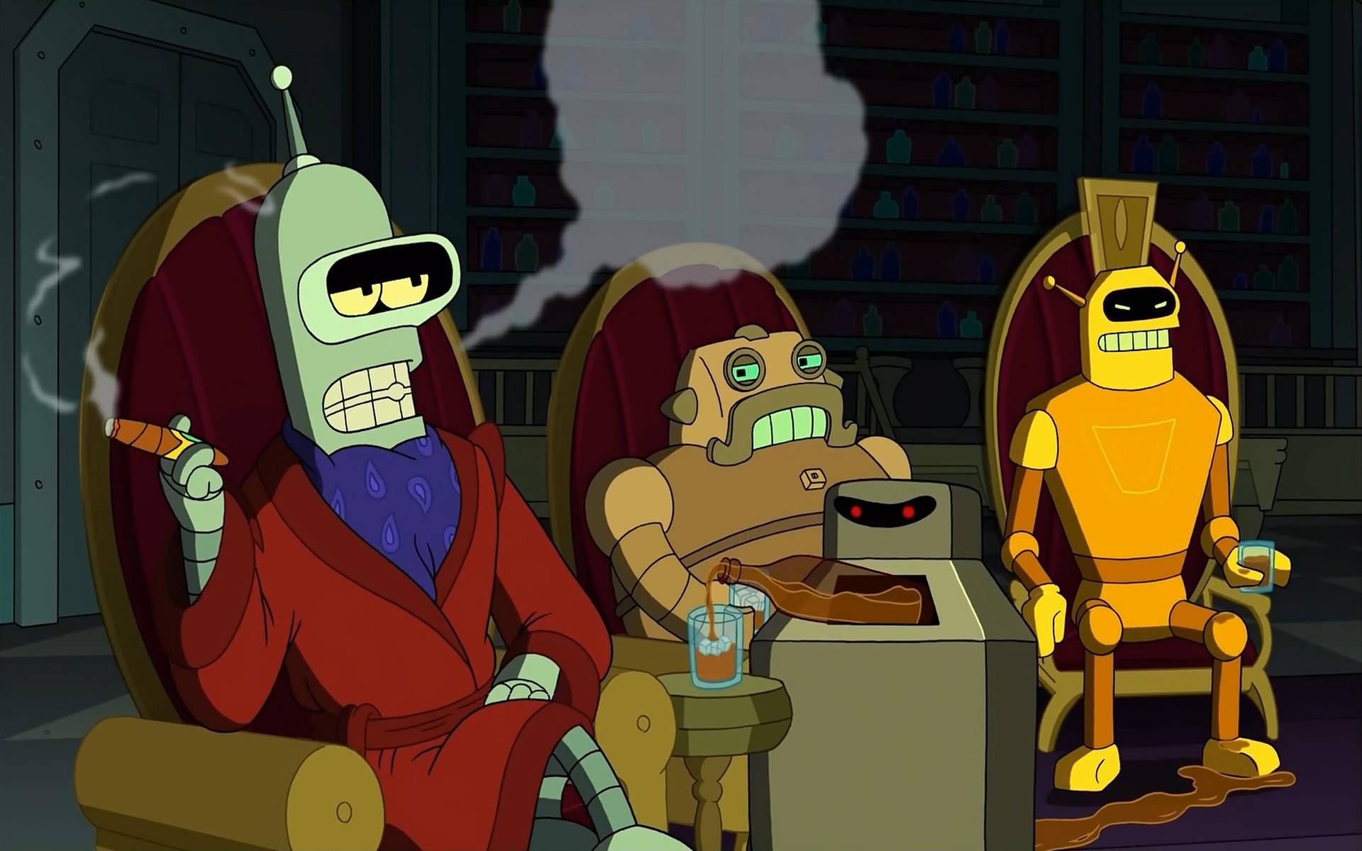 Caption: Bender, The Audacious Robot Of Futurama Background