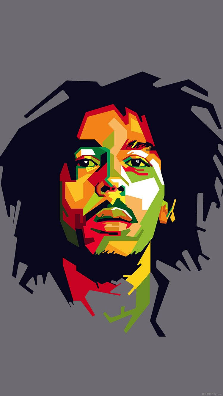 Caption: Bob Marley Vector Art – Classic Reggae Icon Background