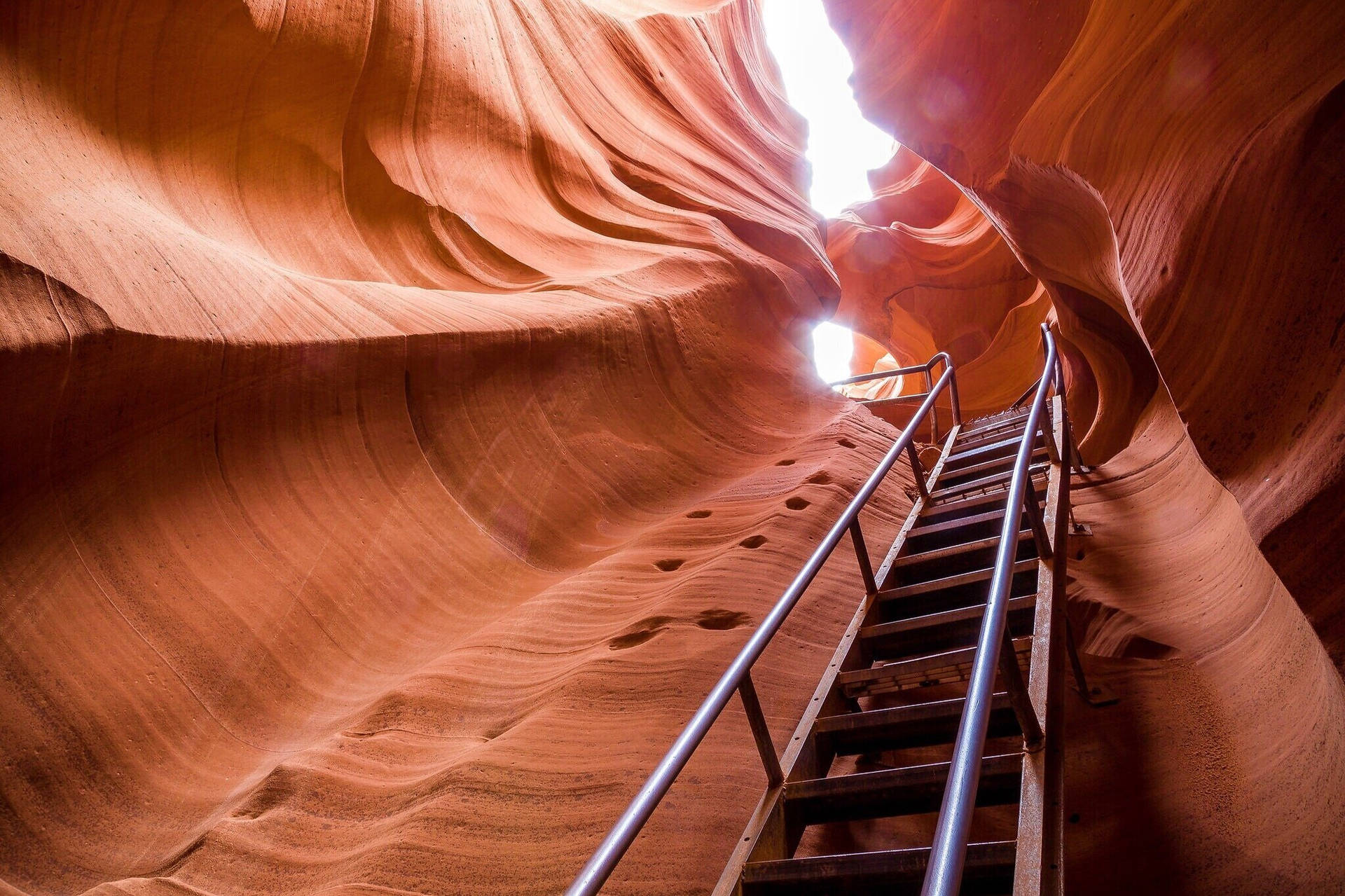 Caption: Breathtaking Perspective Of Lower Antelope Canyon Background