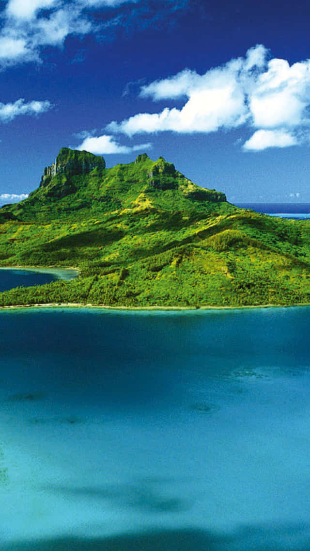 Caption: Breathtaking View Of Luminous Turquoise Lagoon In Bora Bora Background