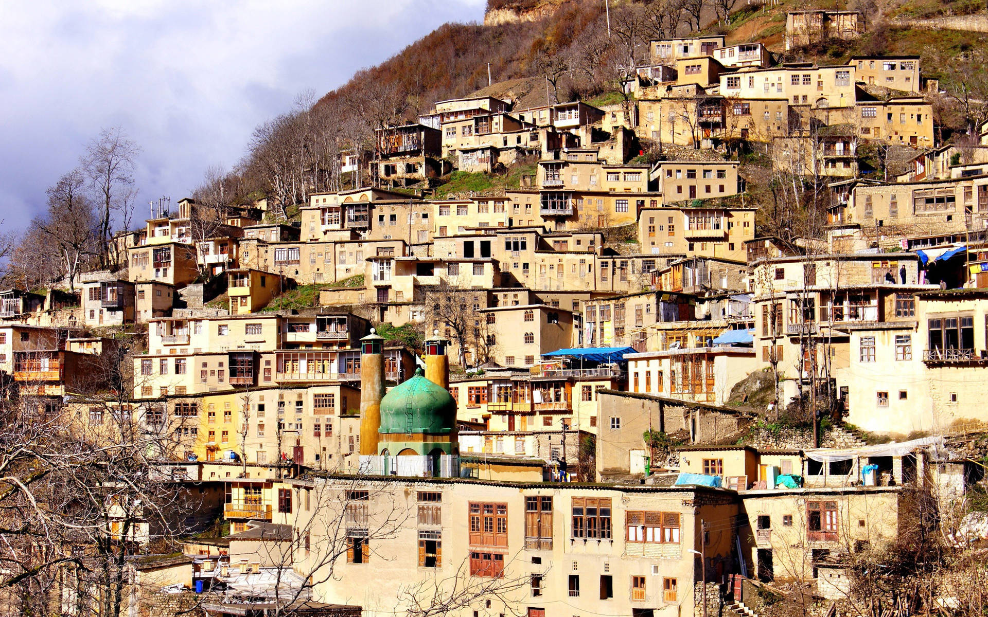 Caption: Breathtaking View Of Residential Houses On The Mountain Slope In Tehran