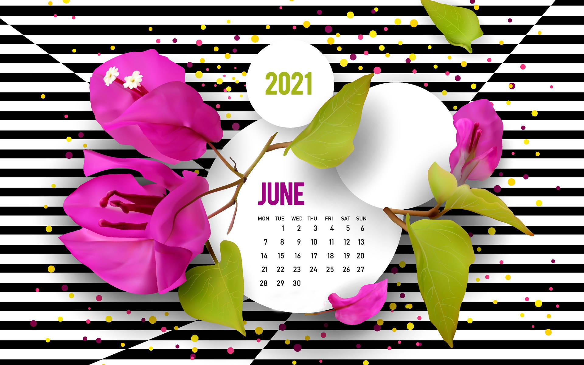 Caption: Bright And Illuminating June 2021 Calendar Background