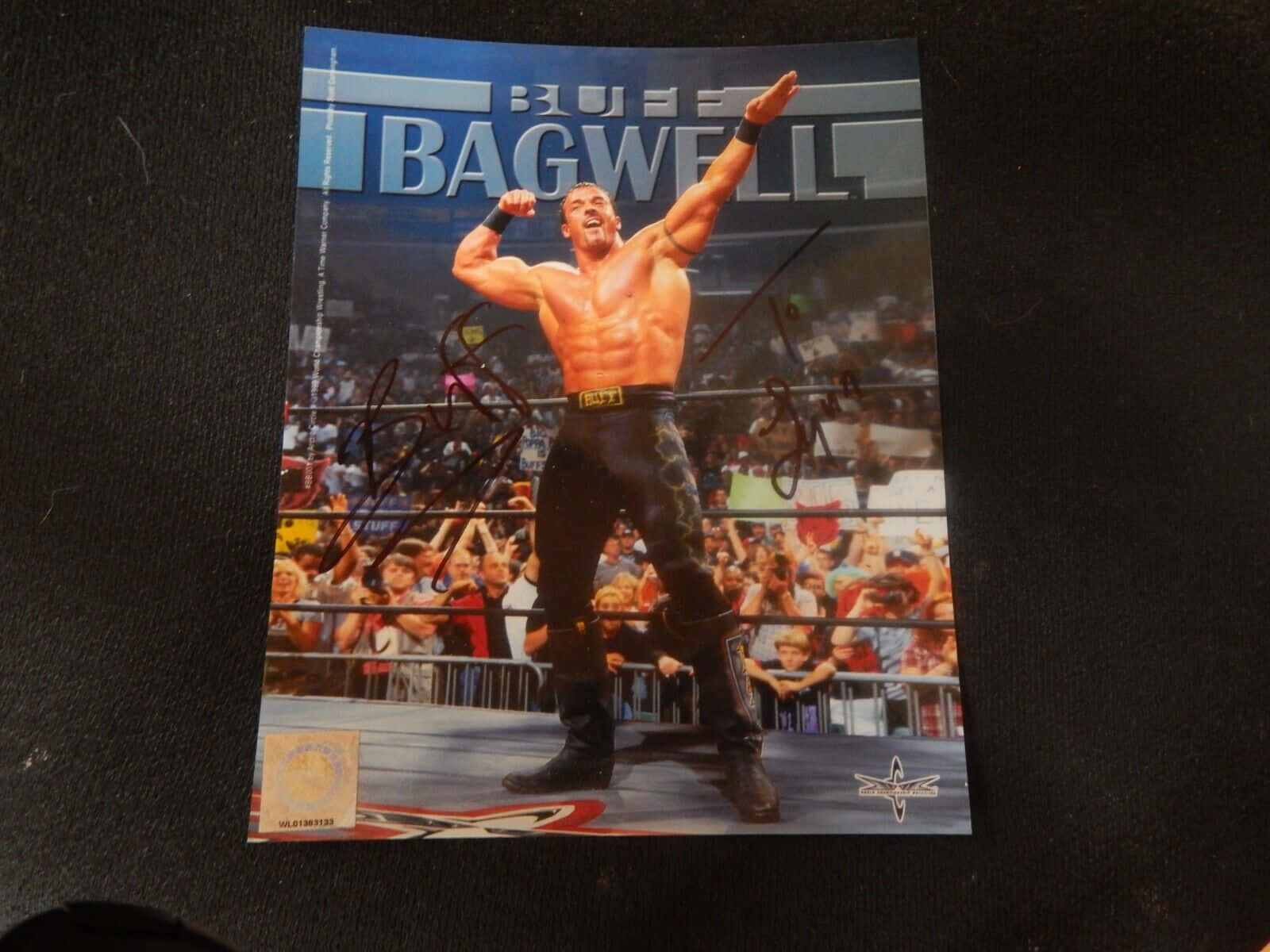 Caption: Buff Bagwell's Autographed Book Cover