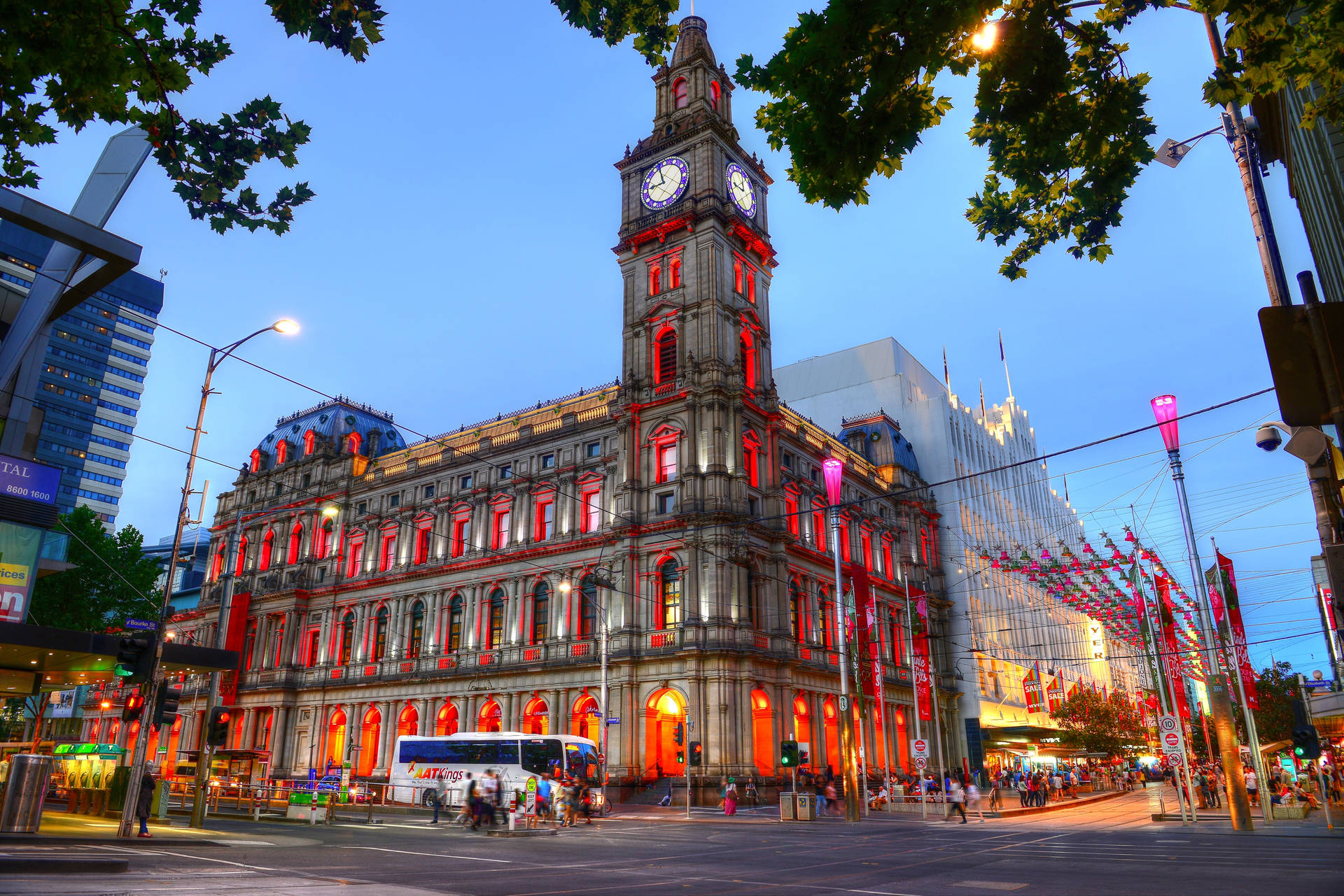 Caption: Bustling Melbourne Gpo Shopping Centre Background