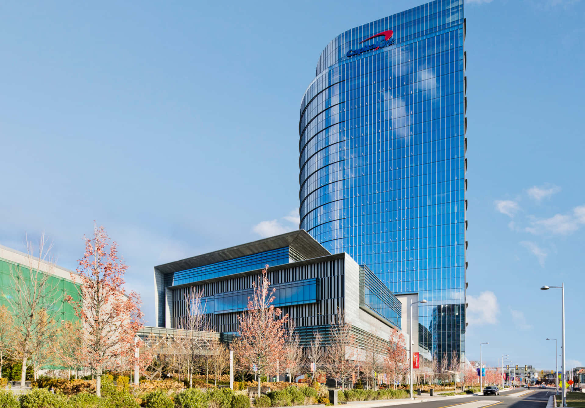 Caption: Capital One Logo Displayed On A Skyscraper Background