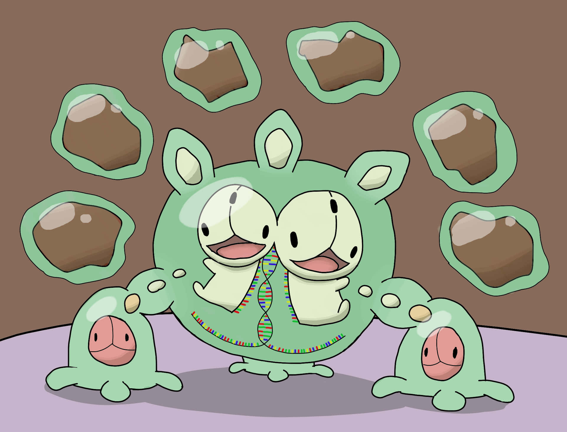 Caption: Captivating Artwork Of Mega Reuniclus, The Miracle Pokemon Background