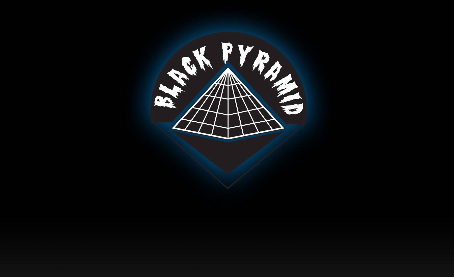 Caption: Captivating Black Pyramid With White Gridlines Background