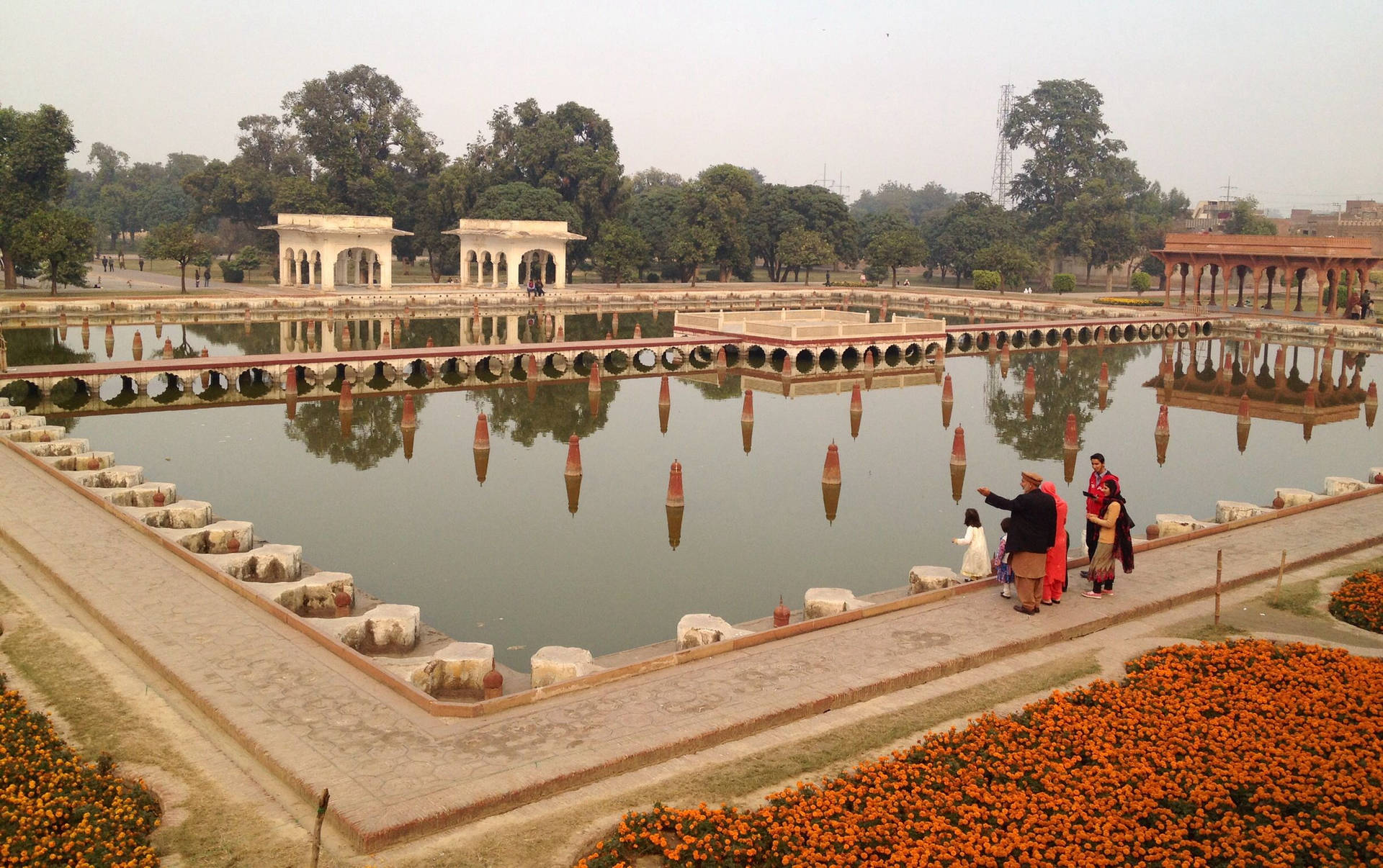 Caption: Captivating Shalimar Gardens Of Lahore Background