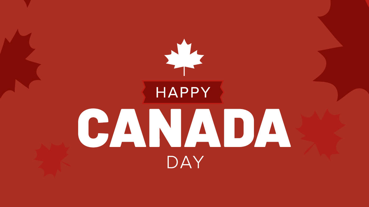 Caption: Celebrating Canada Day With Vibrant Fireworks Background