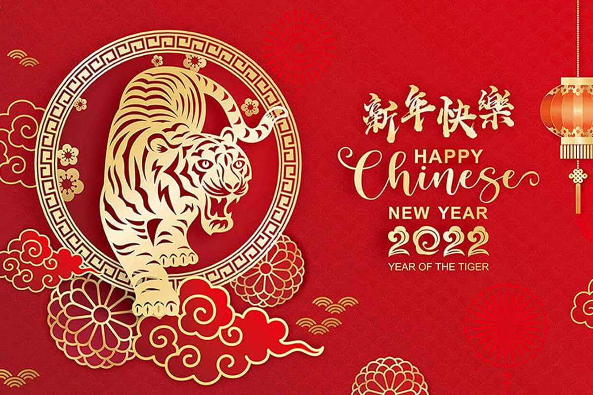 Caption: Celebrating Chinese New Year 2022, Year Of The Tiger Background