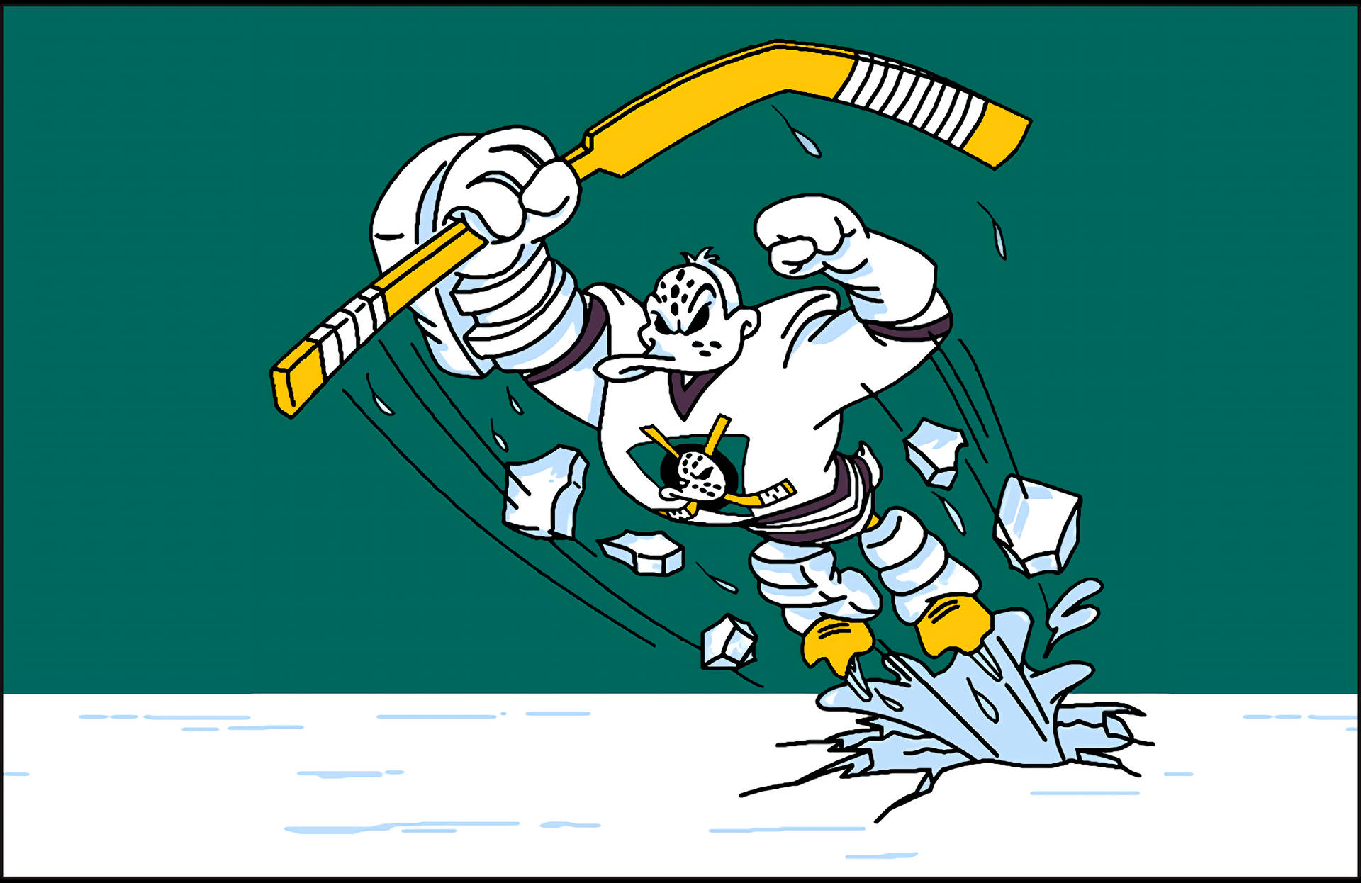 Caption: Celebrating Pride - Wild Wing, Anaheim Ducks Mascot Background