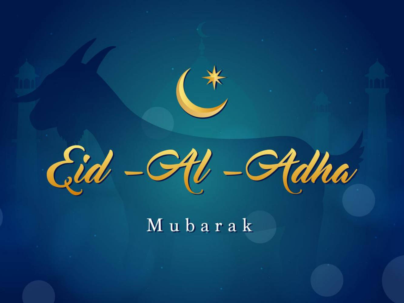 Caption: Celebrating The Spirit Of Sacrifice - Eid Ul Adha Mubarak Background