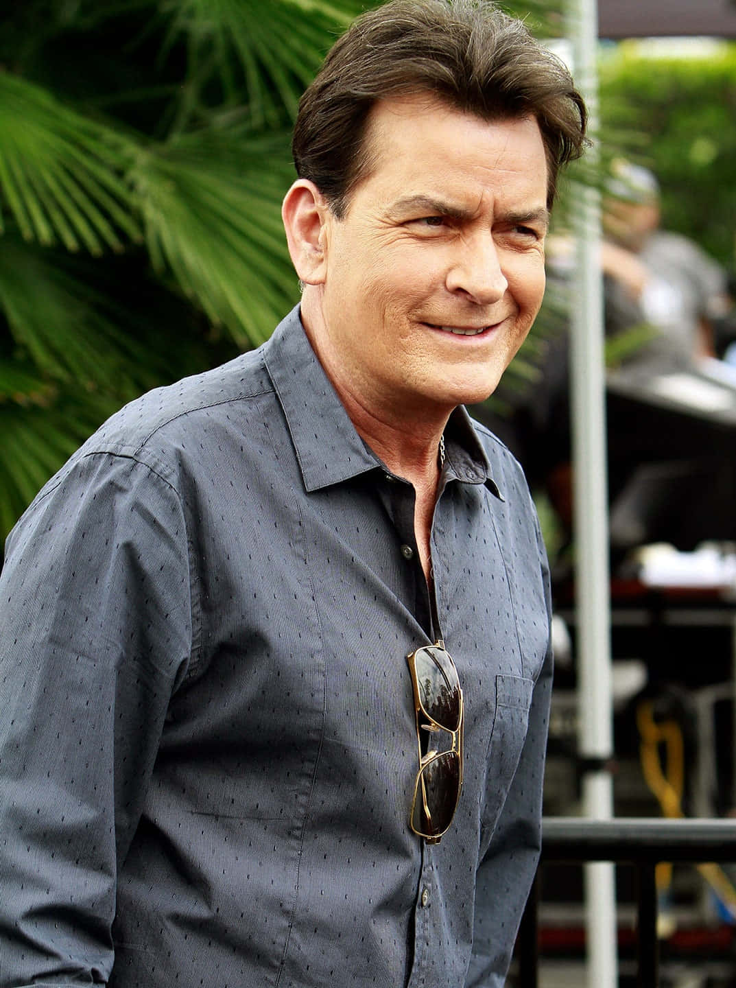 Caption: Charlie Sheen's Prodigiously Captivating Image Background