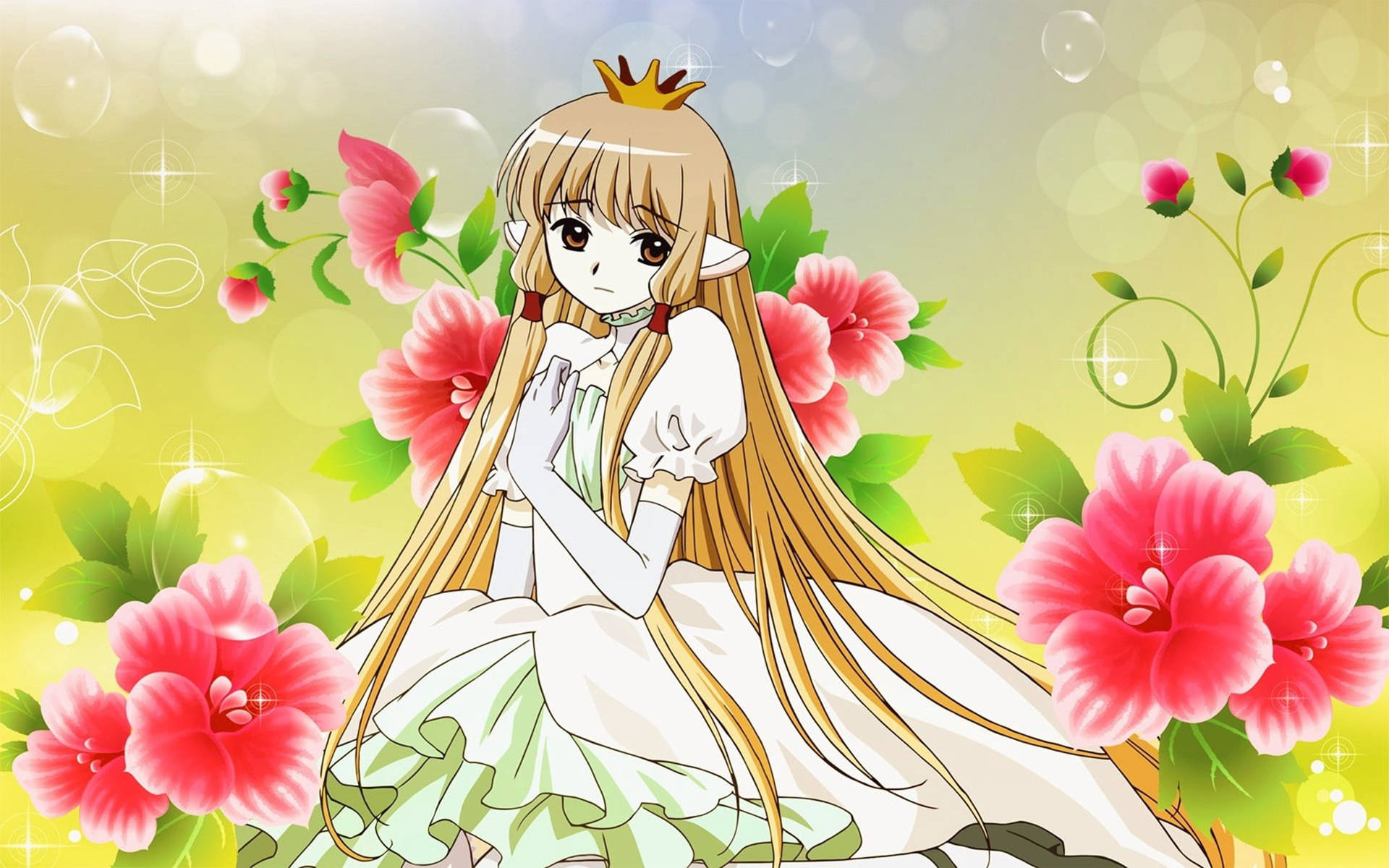 Caption: Chi, The Lovable Persocom, In Chobits Anime Series Background