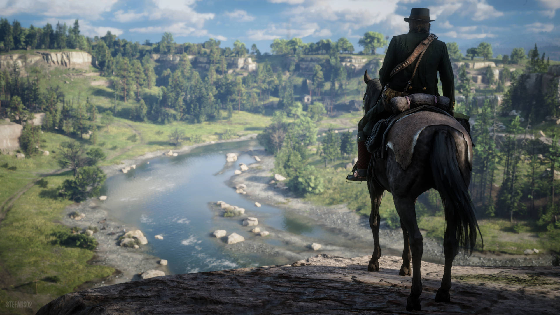 Caption: Cinematic Landscape In Red Dead Redemption 2 Background