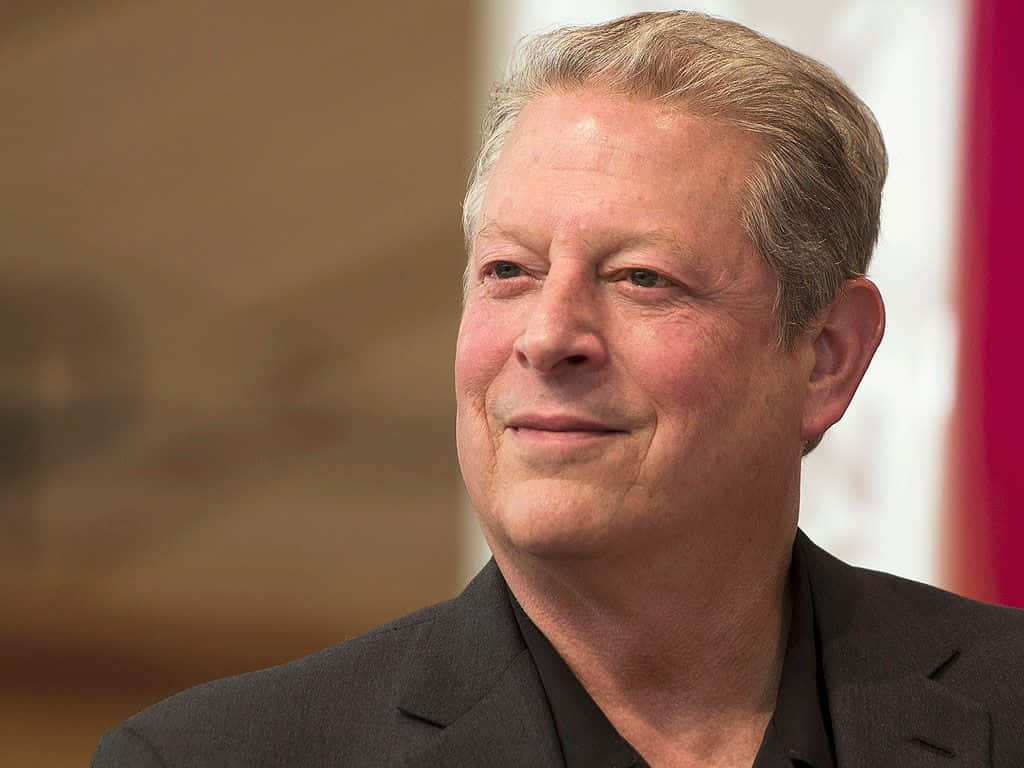 Caption: Close-up Portrait Of Al Gore Background