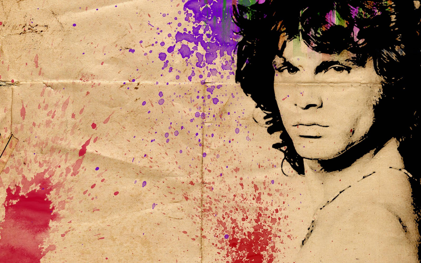 Caption: Colorful Abstract Interpretation Of Rock Legend Jim Morrison Background
