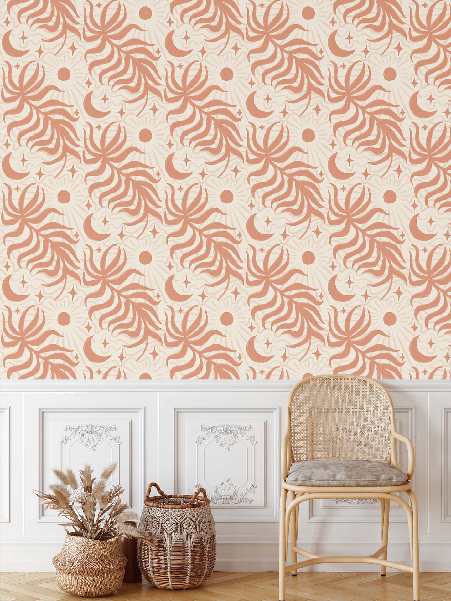 Caption: Conventional Lunar Pink Wall Art