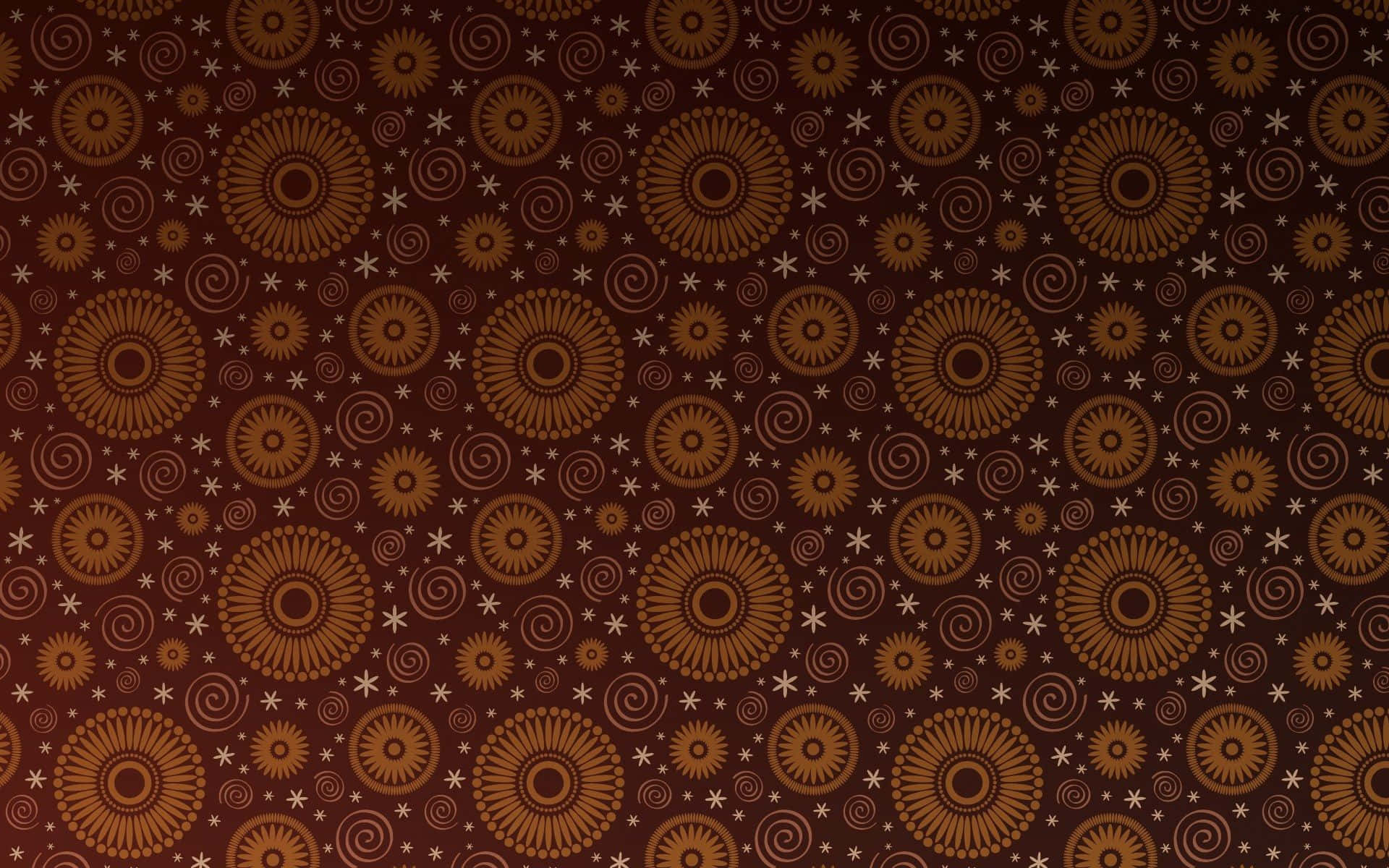 Caption: Conventional Symmetrical Circle Pattern On A Brown Wallpaper