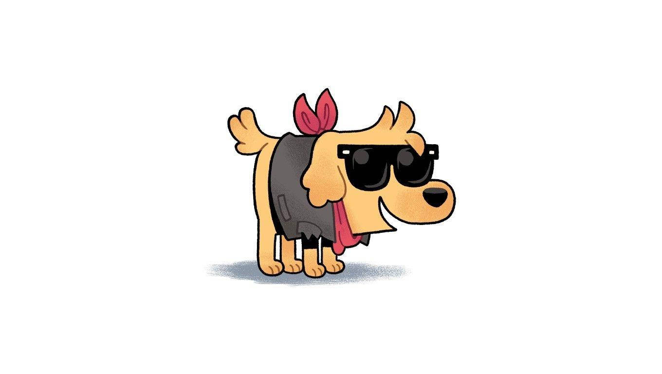 Caption: Cool Cartoon Dog Wearing Black Sunglasses