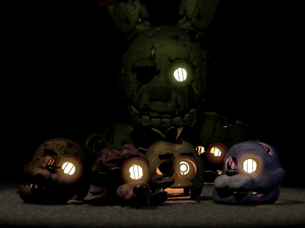 Caption: Creepy Springtrap Character From Five Nights At Freddy's Background