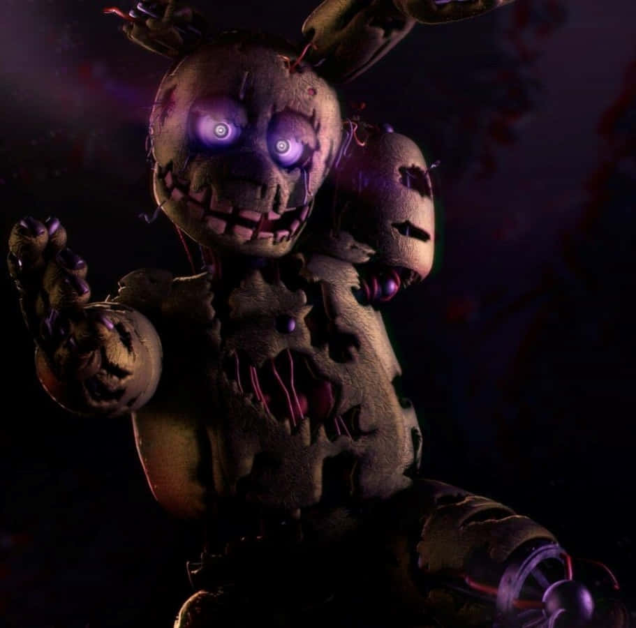 Caption: Creepy Springtrap Lurking In The Shadows Background