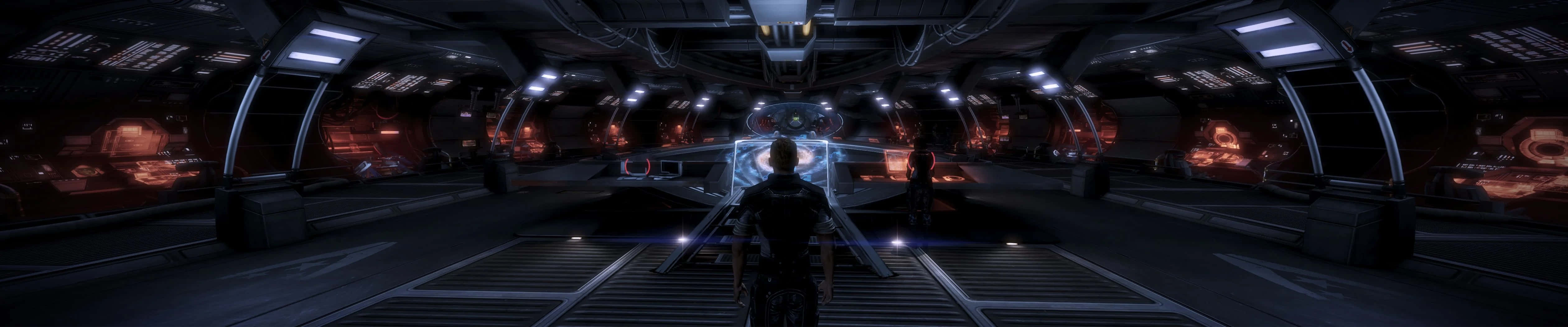 Caption: Dark Mystique - Triple Monitor Display