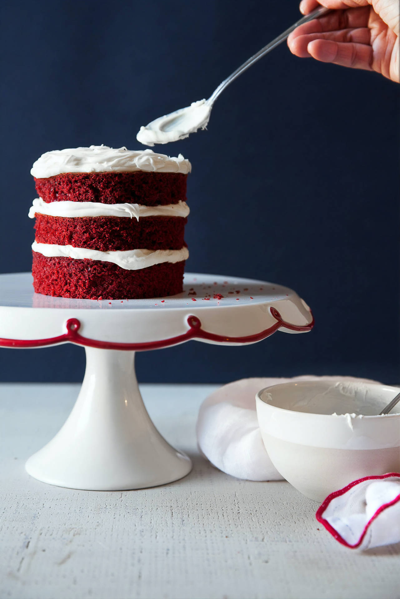 Caption: Delectable Mini Red Velvet Cake Background