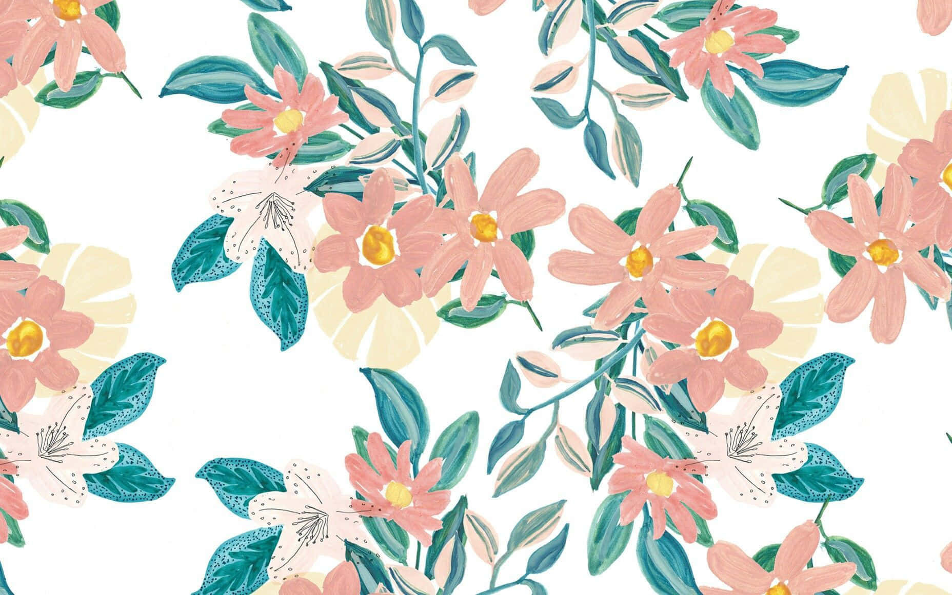 Caption: Delicate Whispers Of Nature - Cute Floral Wallpaper Background