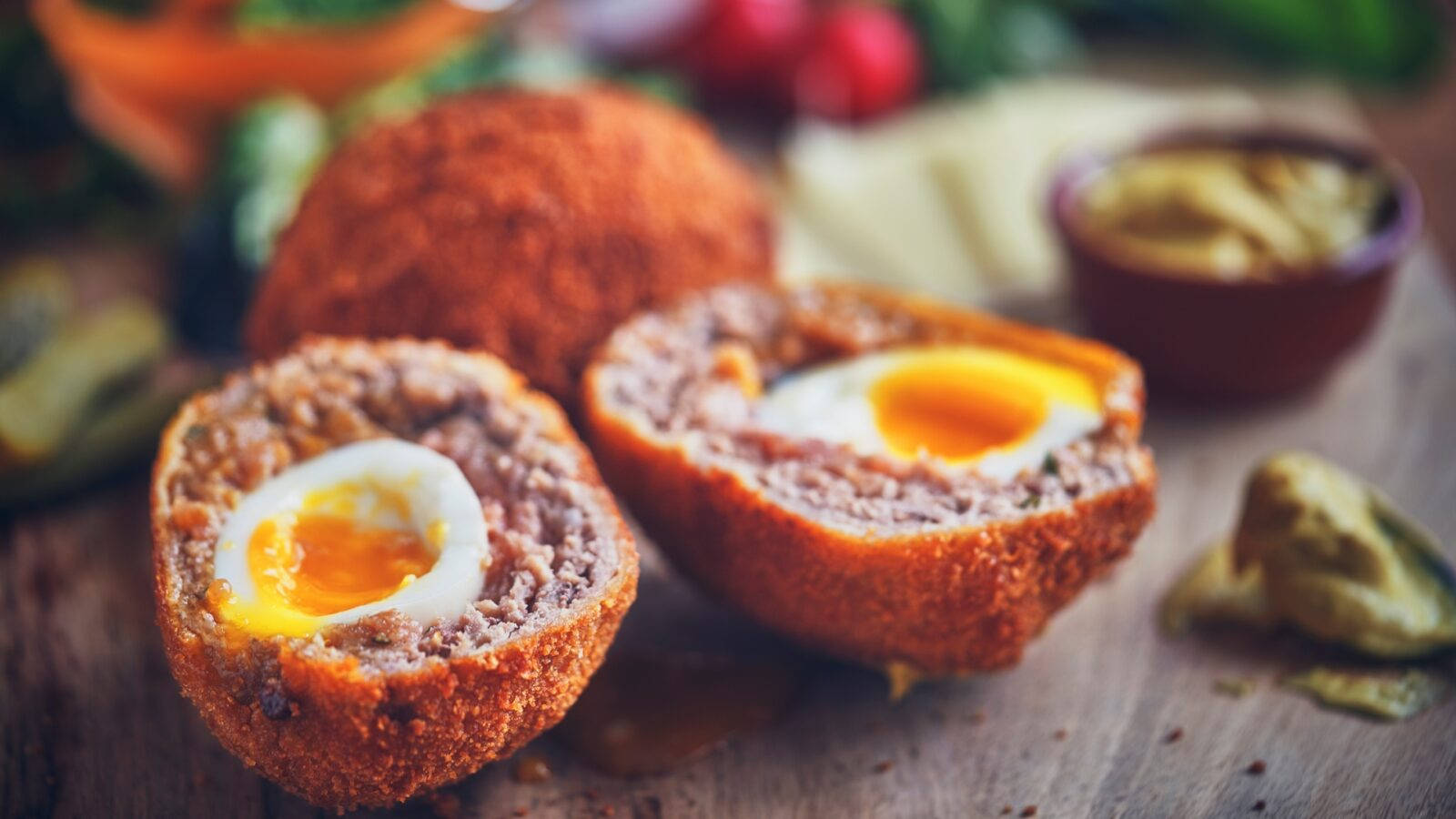 Caption: Delicious Scotch Eggs Dish Captured In Selective Focus