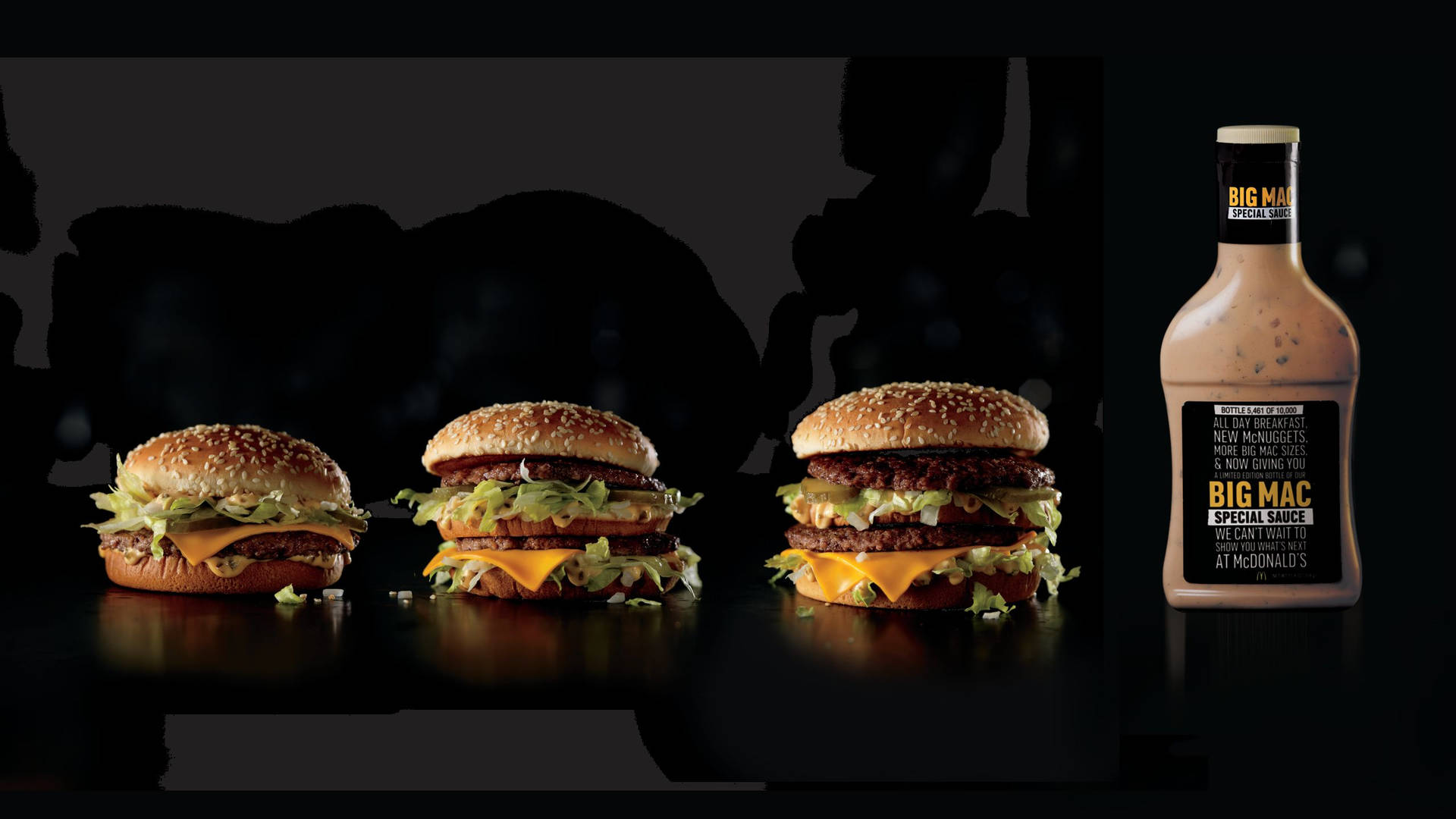 Caption: Different Sizes Of Mcdonald's Big Mac Background