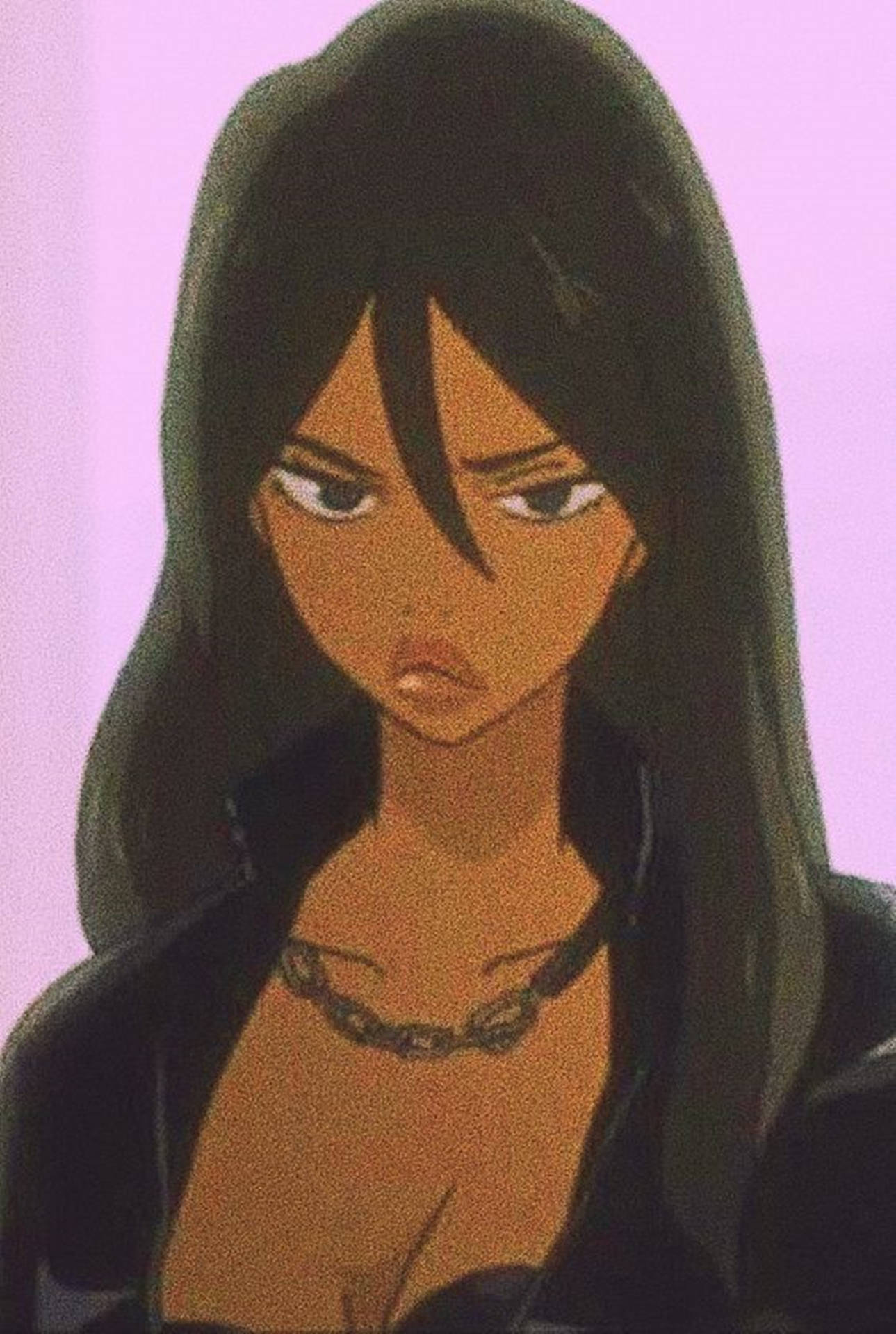 Caption: Distinctive And Cool Profile Picture - Sad And Pouting Michiko Malandro