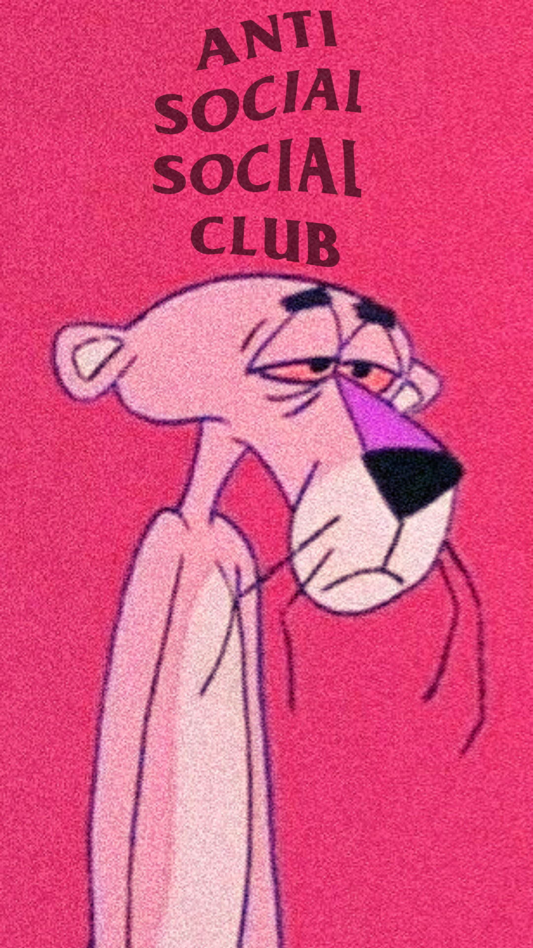 Caption: Distinctive Pink Panther Graphic On Anti Social Social Club Merchandise Background