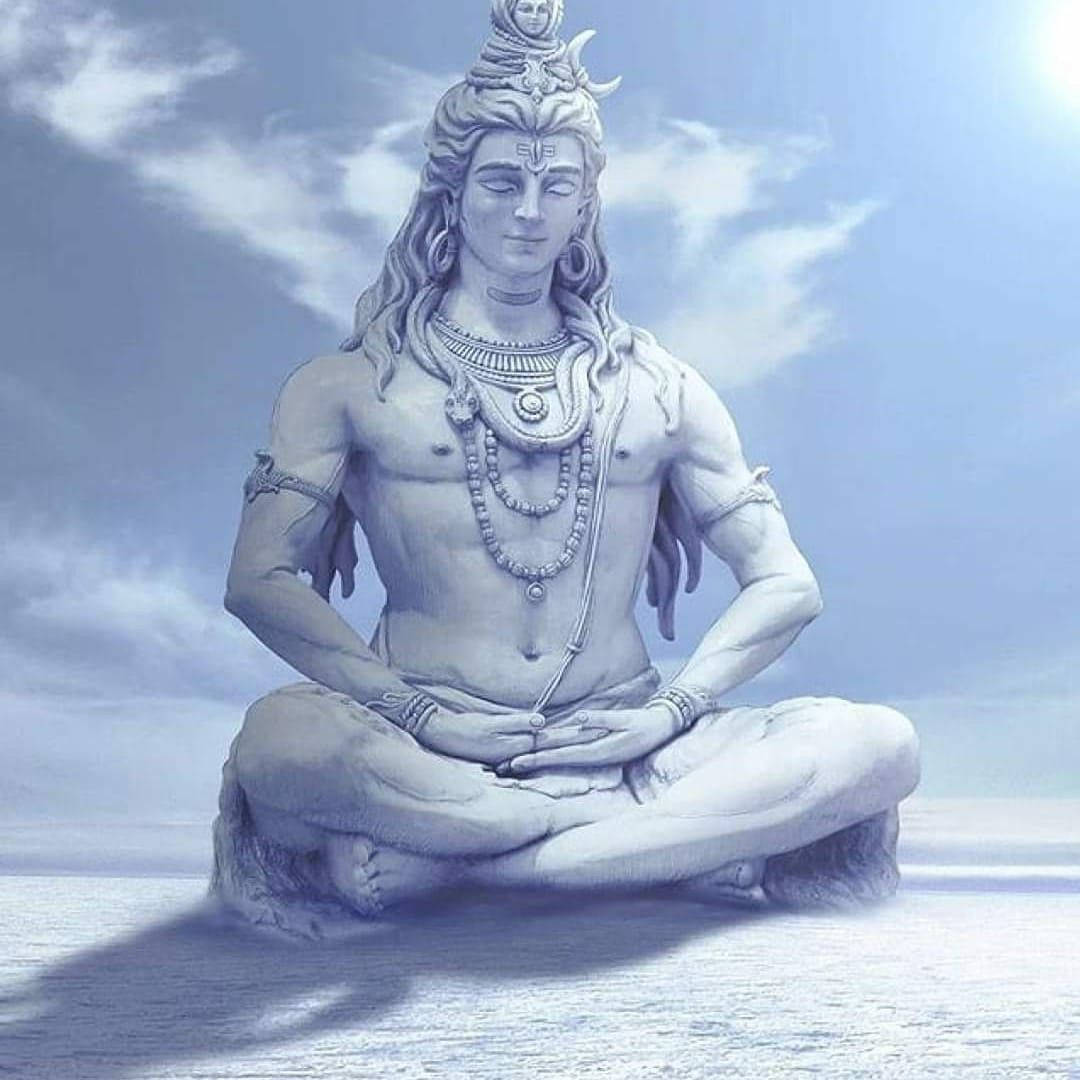 Caption: Divine Essence Of Bholenath: Spectacular Lord Shiva Statue Background