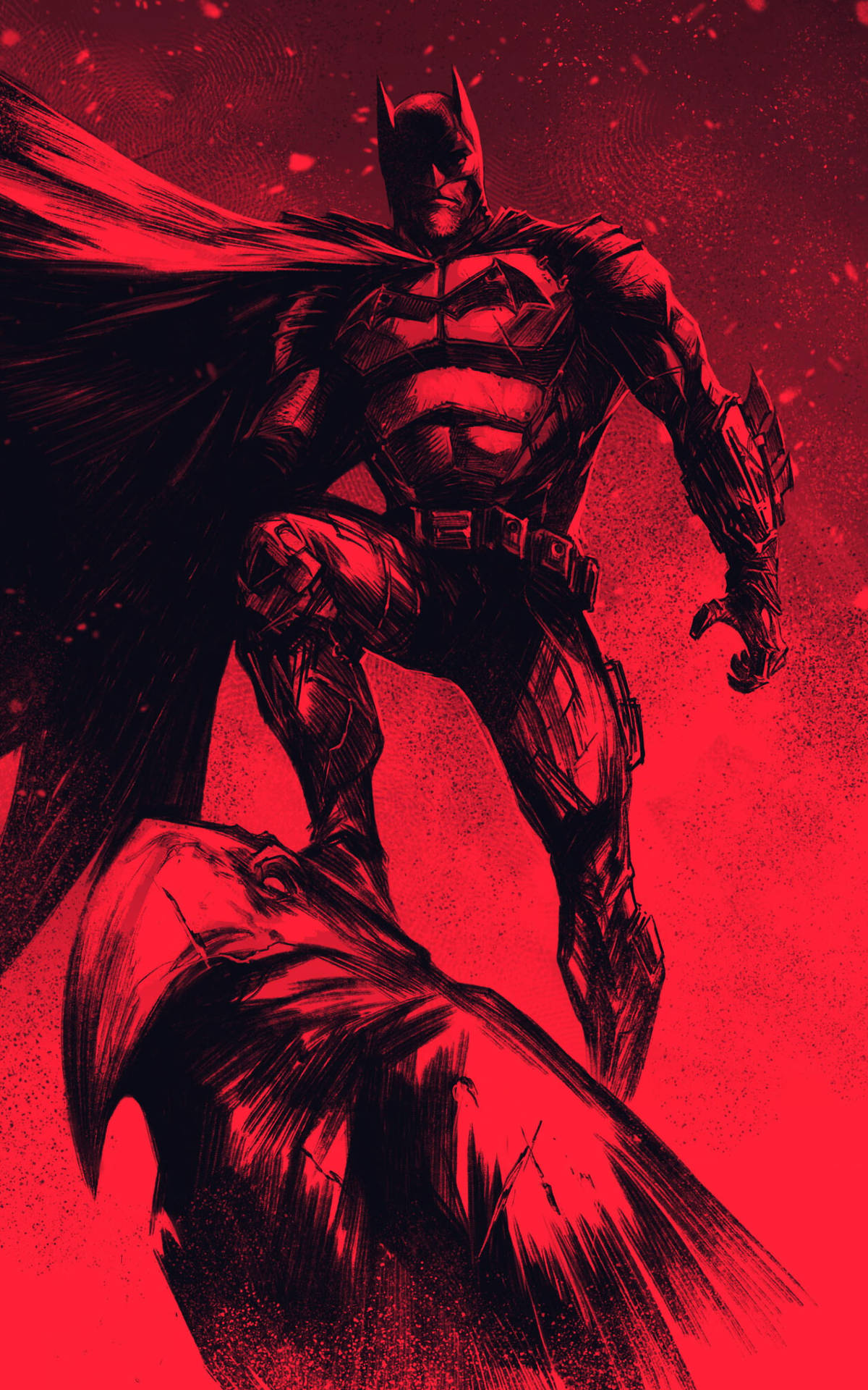 Caption: Dynamic Batman Illustration For Phone Background